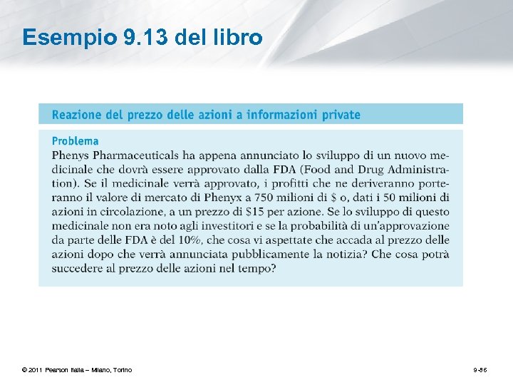 Esempio 9. 13 del libro © 2011 Pearson Italia – Milano, Torino 9 -86