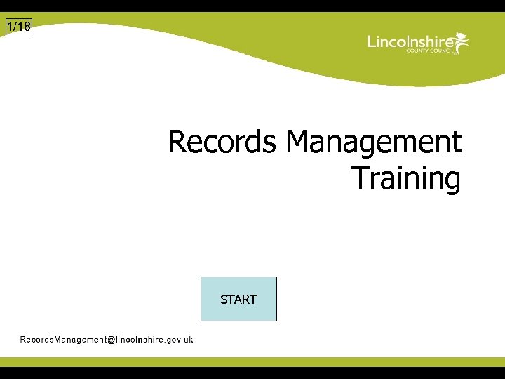 1/18 Records Management Training START 