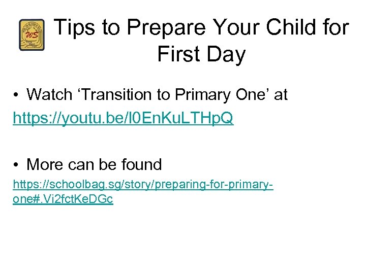 Tips to Prepare Your Child for First Day • Watch ‘Transition to Primary One’