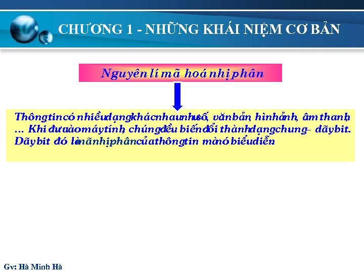 CHƯƠNG 1 - NHỮNG KHÁI NIỆM CƠ BẢN Nguyªn lÝ m· ho¸ nhÞ ph©n