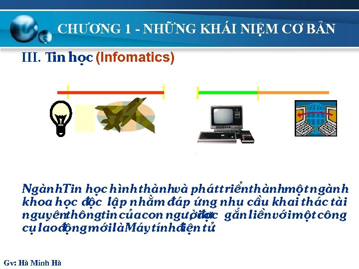 CHƯƠNG 1 - NHỮNG KHÁI NIỆM CƠ BẢN III. Tin häc (Infomatics) 1890 1920