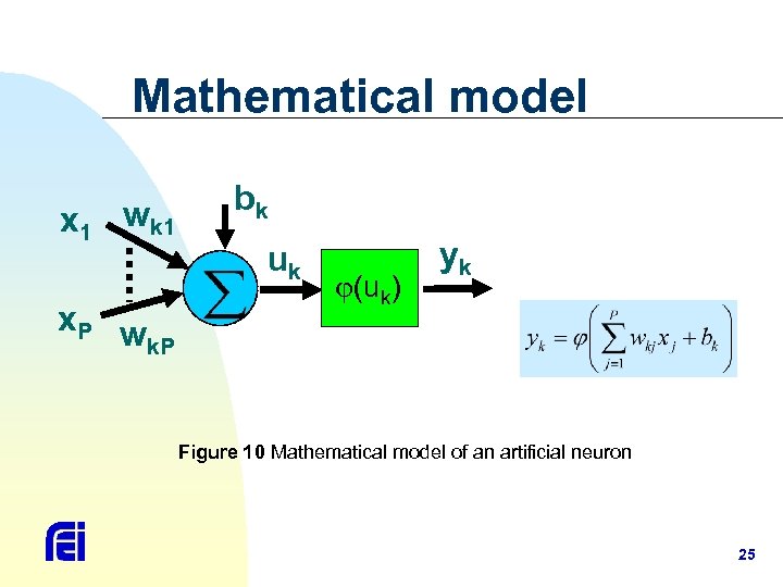 Mathematical model x 1 wk 1 x. P w k. P bk uk (uk)