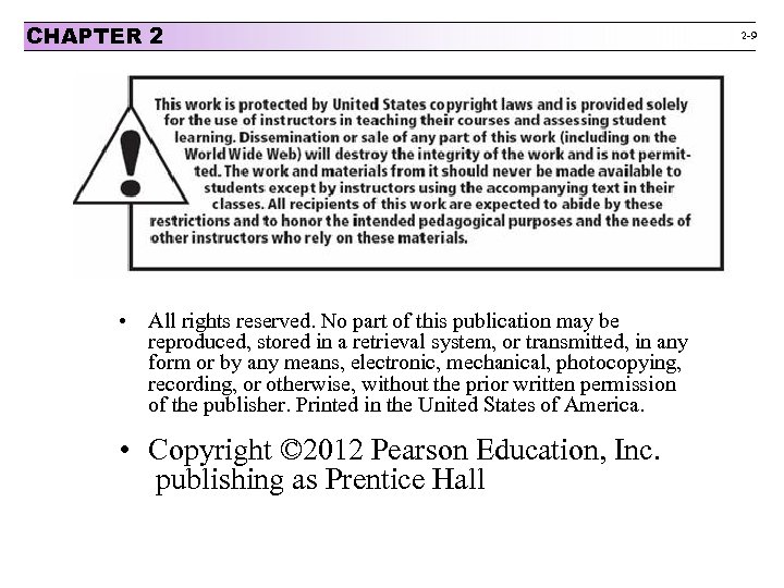 CHAPTER 2 • All rights reserved. No part of this publication may be reproduced,
