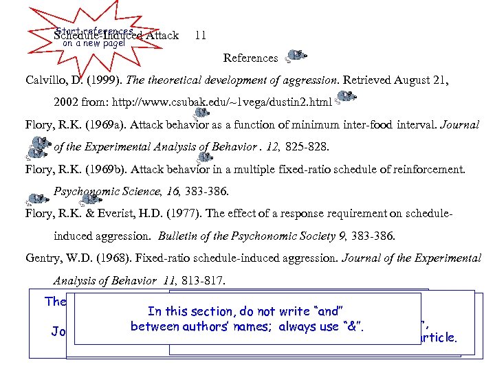 Start references Schedule-Induced Attack on a new page! 11 References Calvillo, D. (1999). The