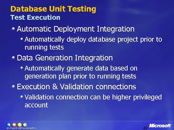 Database Unit Testing Test Execution Automatic Deployment Integration Automatically deploy database project prior to