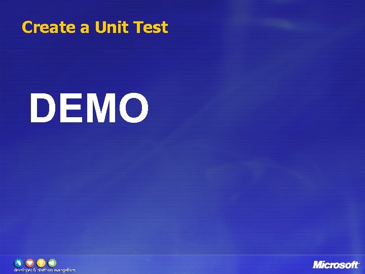 Create a Unit Test DEMO 