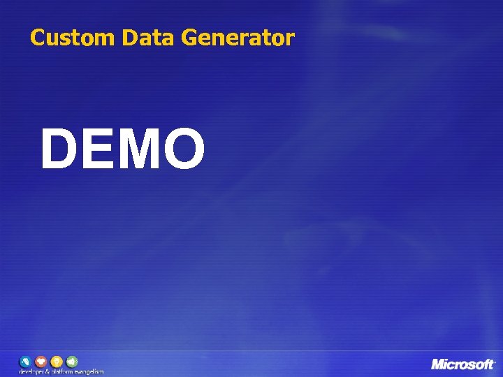 Custom Data Generator DEMO 
