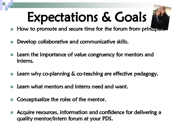 Expectations & Goals n How to promote and secure time for the forum from