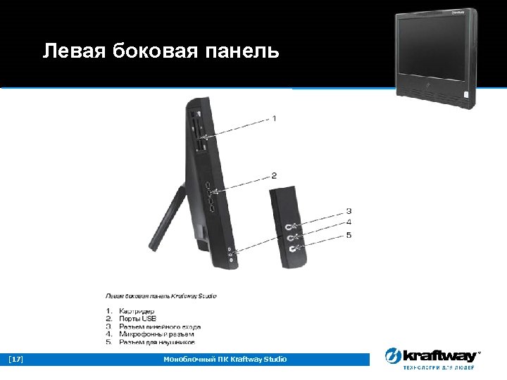 Левая боковая панель [17] Моноблочный ПК Kraftway Studio 