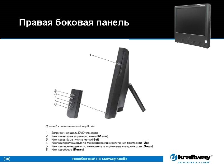 Правая боковая панель [18] Моноблочный ПК Kraftway Studio 