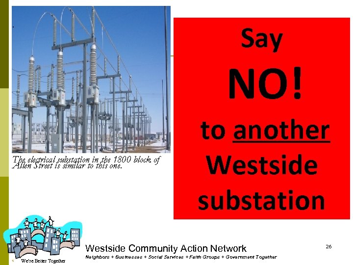 Say . NO! The electrical substation in the 1800 block of Allen Street is