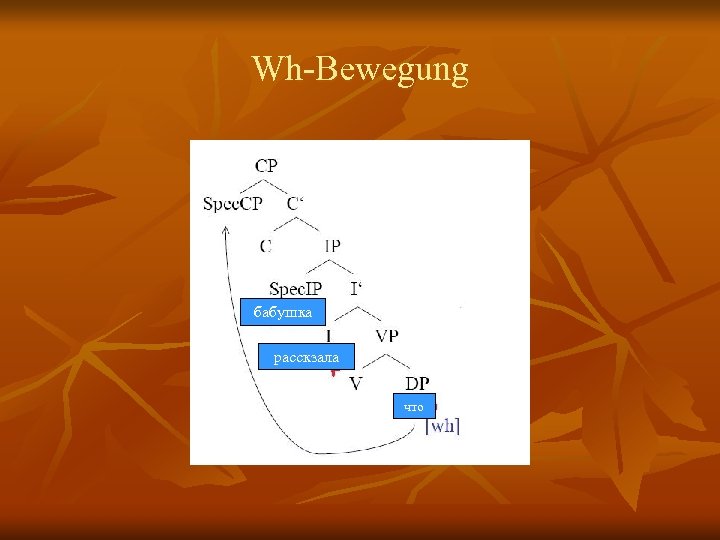 Wh-Bewegung бабушка расскзала что 
