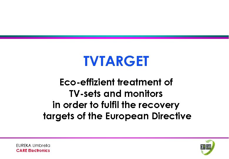 TVTARGET Eco-effizient treatment of TV-sets and monitors in order to fulfil the recovery targets