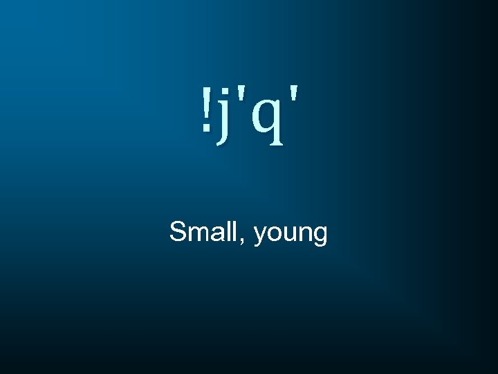 !j'q' Small, young 