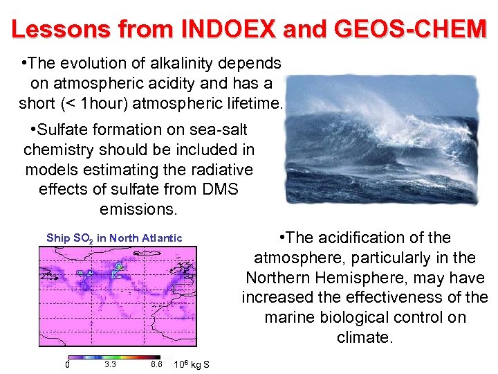 Lessons from INDOEX and GEOS-CHEM • The evolution of alkalinity depends on atmospheric acidity