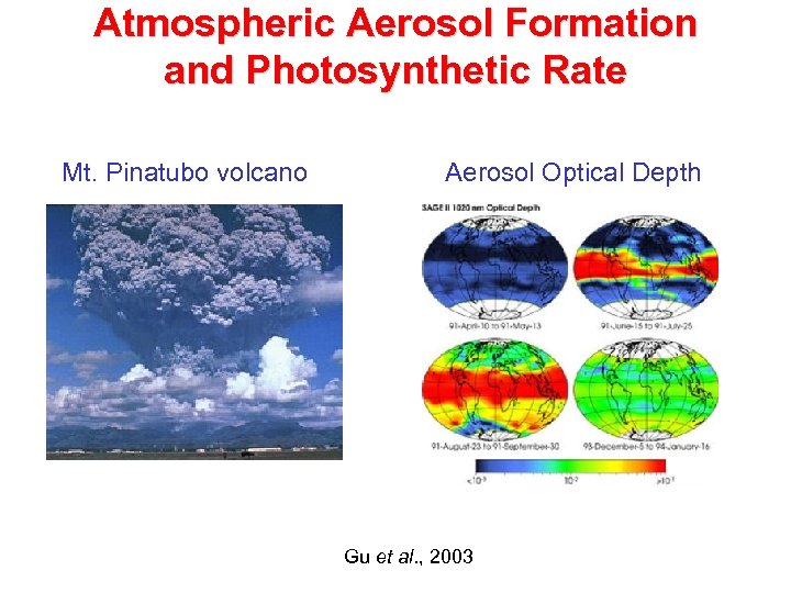 Atmospheric Aerosol Formation and Photosynthetic Rate Mt. Pinatubo volcano Aerosol Optical Depth Gu et