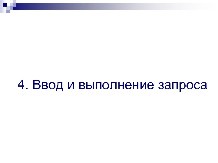 4. Ввод и выполнение запроса 