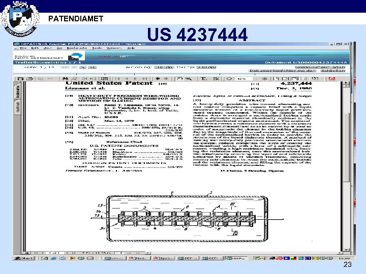 PATENDIAMET US 4237444 23 