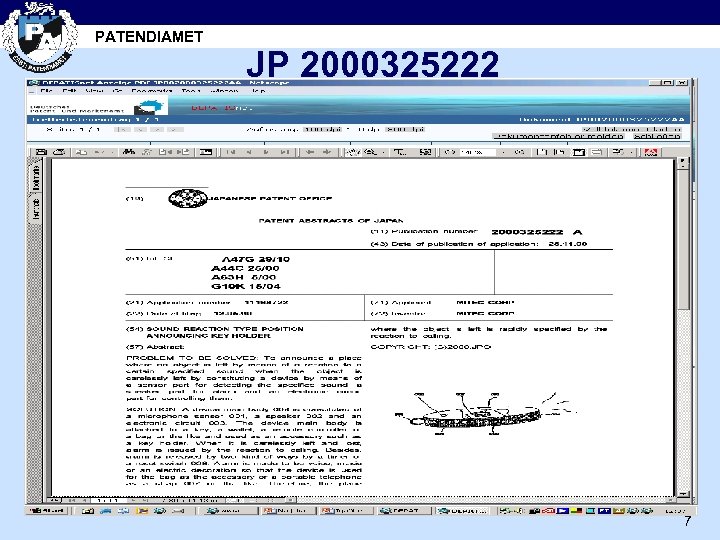 PATENDIAMET JP 2000325222 7 