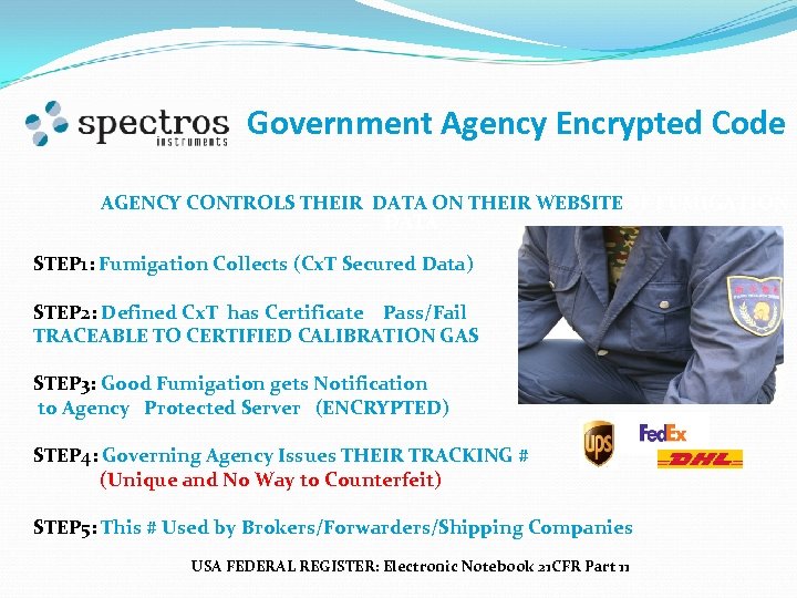Government Agency Encrypted Code AGENCY CONTROLS THEIR DATA ON THEIR WEBSITEOF FUMIGATION DATA STEP