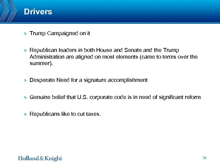 Drivers » Trump Campaigned on it » Republican leaders in both House and Senate