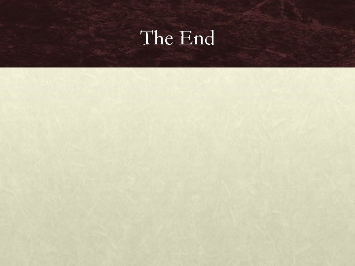 The End 