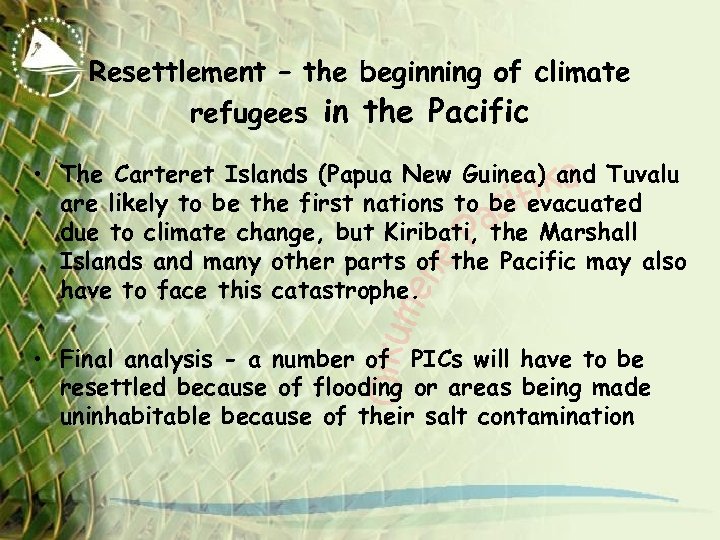 Resettlement – the beginning of climate refugees in the Pacific • The Carteret Islands