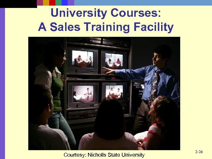 University Courses: A Sales Training Facility Courtesy: Nicholls State University 2 -26 