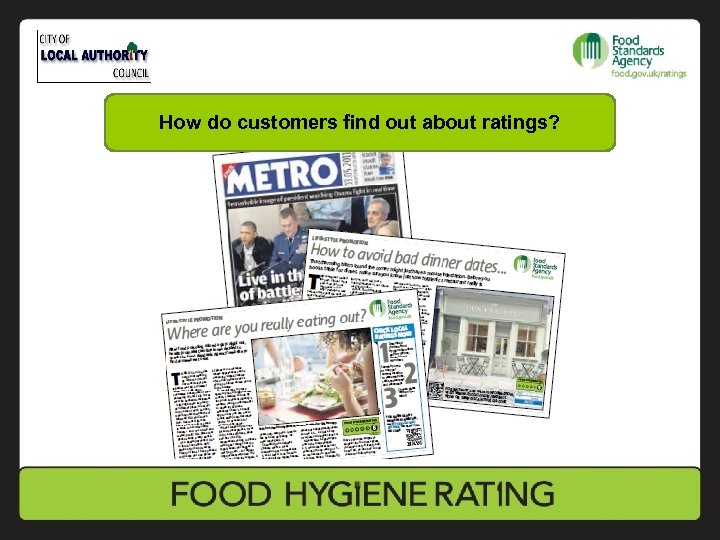 How do customers find out about ratings? 