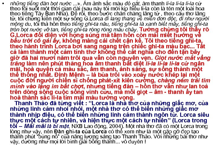  • những tiếng đàn bọt nước. . . » . Ám ảnh sắc