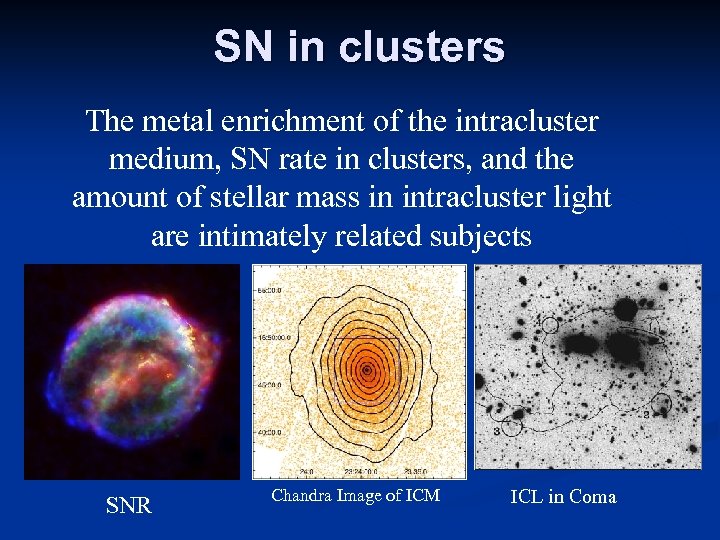 SN in clusters The metal enrichment of the intracluster medium, SN rate in clusters,