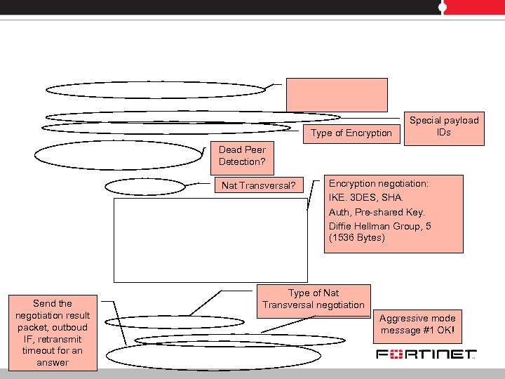 Type of Encryption Special payload IDs Dead Peer Detection? Nat Transversal? Send the negotiation