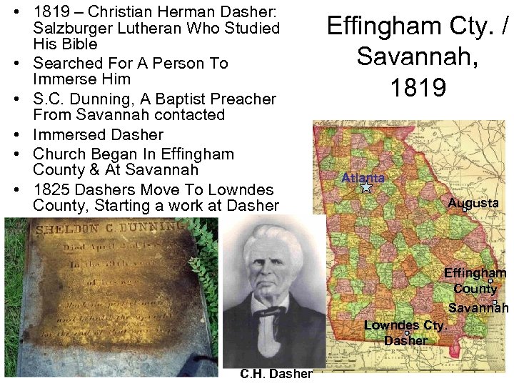  • 1819 – Christian Herman Dasher: Salzburger Lutheran Who Studied His Bible •
