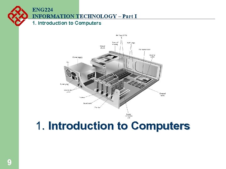 ENG 224 INFORMATION TECHNOLOGY – Part I 1. Introduction to Computers 9 