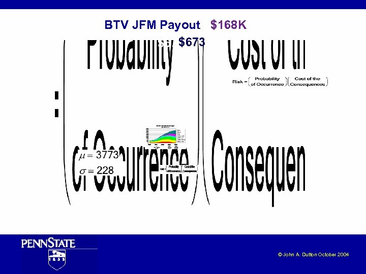 BTV JFM Payout $168 K $673 K © John A. Dutton October 2004 