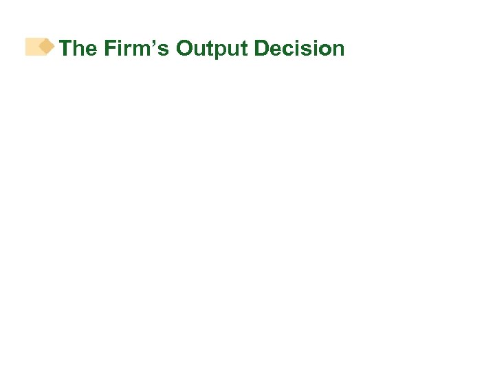 The Firm’s Output Decision 