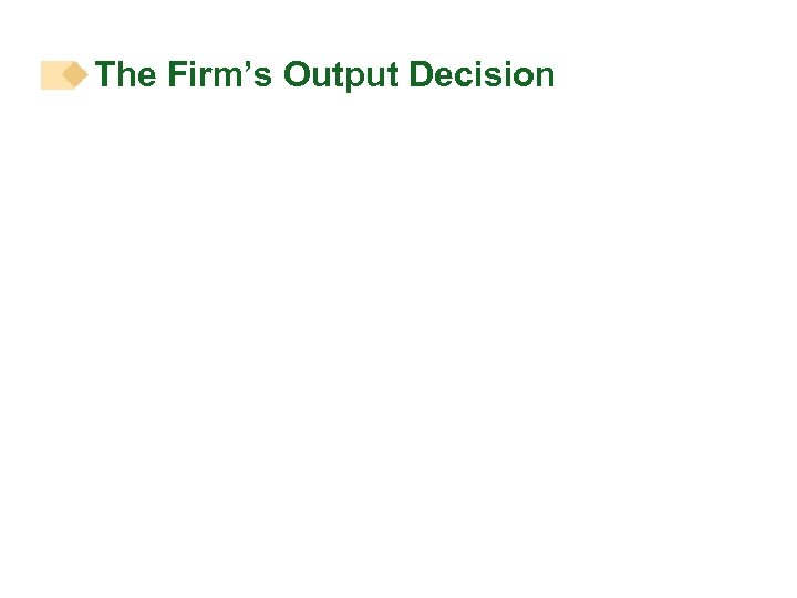 The Firm’s Output Decision 