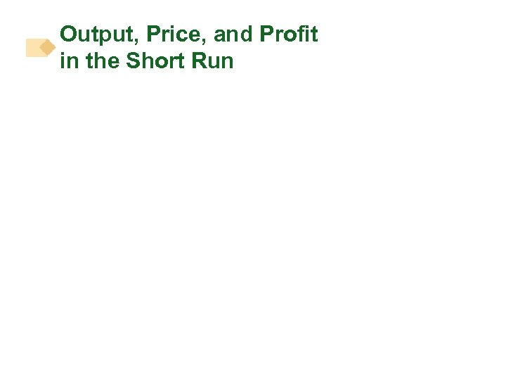 Output, Price, and Profit in the Short Run 