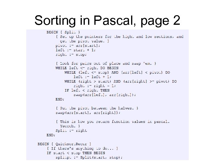 Sorting in Pascal, page 2 