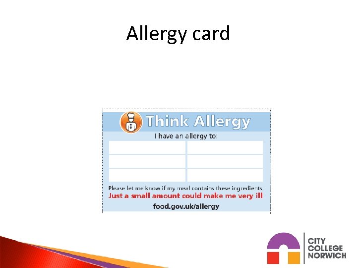 Allergy card 