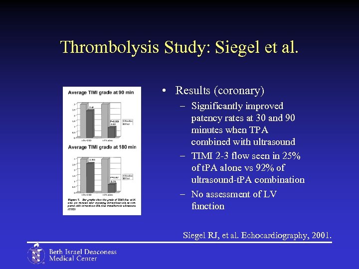 Thrombolysis Study: Siegel et al. • Results (coronary) – Significantly improved patency rates at