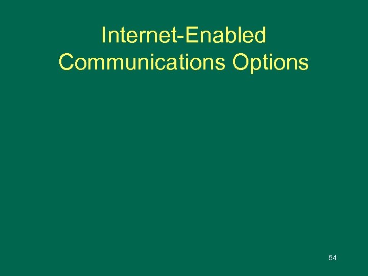 Internet-Enabled Communications Options 54 