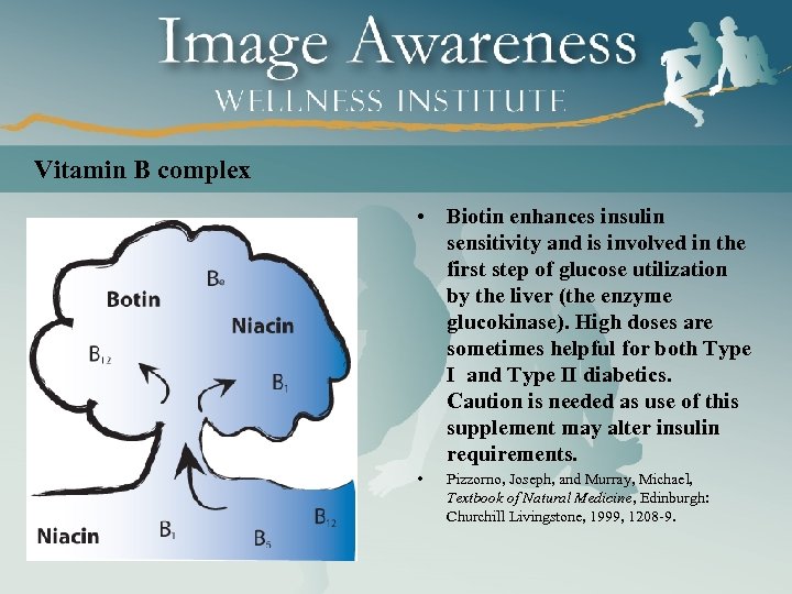 Vitamin B complex • Biotin enhances insulin sensitivity and is involved in the first