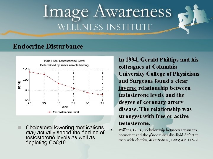 Endocrine Disturbance n Cholesterol lowering medications may actually speed the decline of testosterone levels