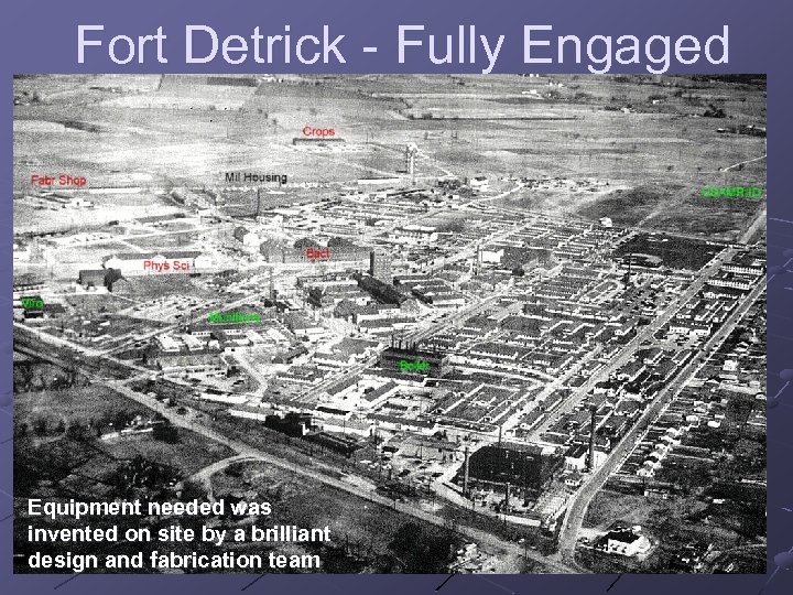 Fort Detrick - Fully Engaged Equipment needed was invented on site by a brilliant