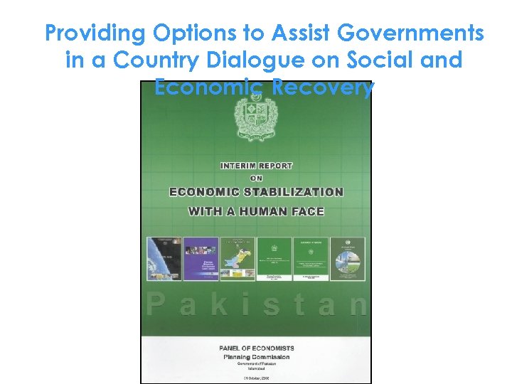 Providing Options to Assist Governments in a Country Dialogue on Social and Economic Recovery