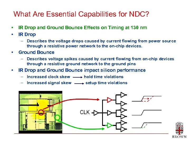 What Are Essential Capabilities for NDC? • • IR Drop and Ground Bounce Effects