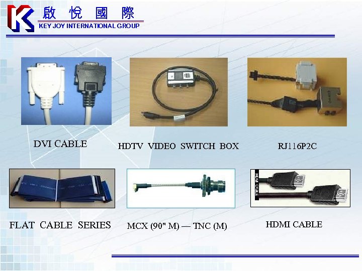 啟 悅 國 際 KEY JOY INTERNATIONAL GROUP DVI CABLE HDTV VIDEO SWITCH BOX