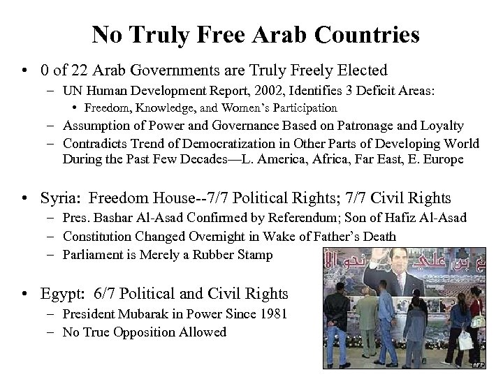 No Truly Free Arab Countries • 0 of 22 Arab Governments are Truly Freely