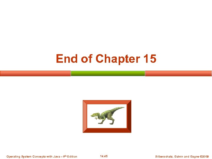 End of Chapter 15 Operating System Concepts with Java – 8 th Edition 14.
